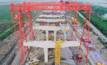 鋼絲繩電動葫蘆參與杭紹甬高速梁板架設工作