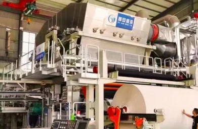 鋼絲繩電動葫蘆參與衛生紙機器毛毯更換工序